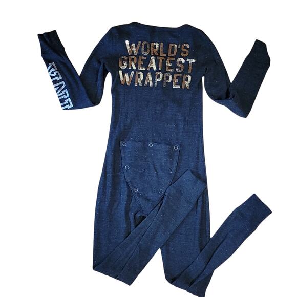 Victoria’s Secret PINK World’s Greatest Wrapper Thermal Onesie Sequined Bling XS - Picture 1 of 12